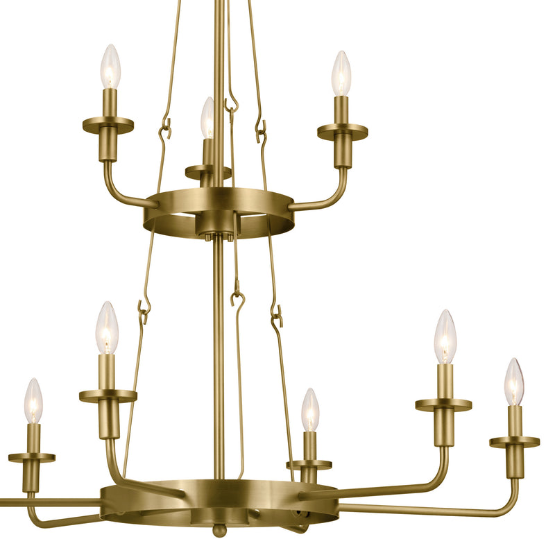 Kichler 52452NBR Nine Light Chandelier, Natural Brass (4)