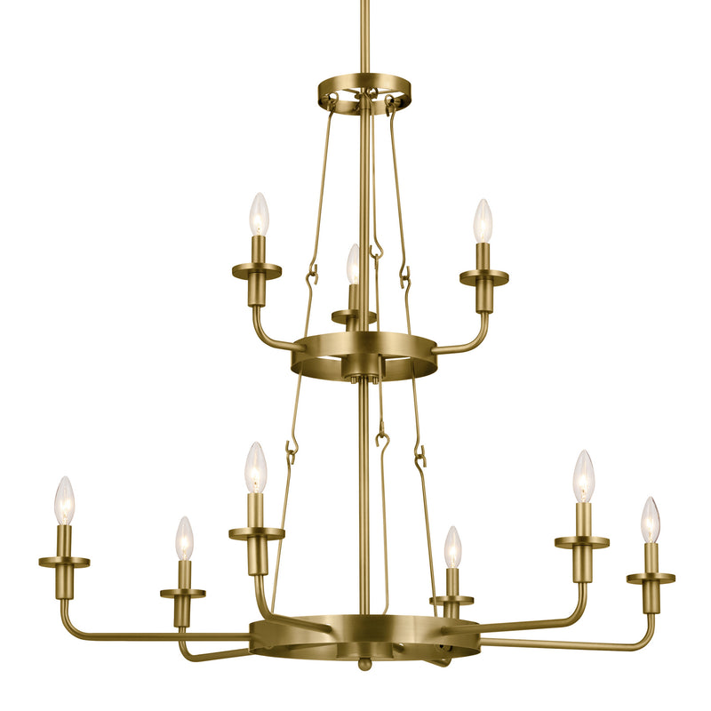 Kichler 52452NBR Nine Light Chandelier, Natural Brass (5)