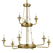 Kichler 52452NBR Nine Light Chandelier, Natural Brass (6)