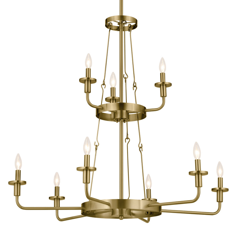 Kichler 52452NBR Nine Light Chandelier, Natural Brass (6)