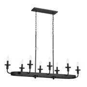 Kichler 52453BKT Eight Light Linear Chandelier, Textured Black (2)