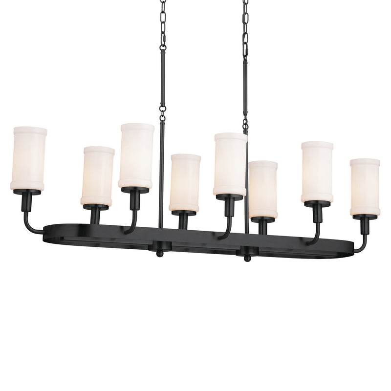 Kichler 52453BKT Eight Light Linear Chandelier, Textured Black (3)
