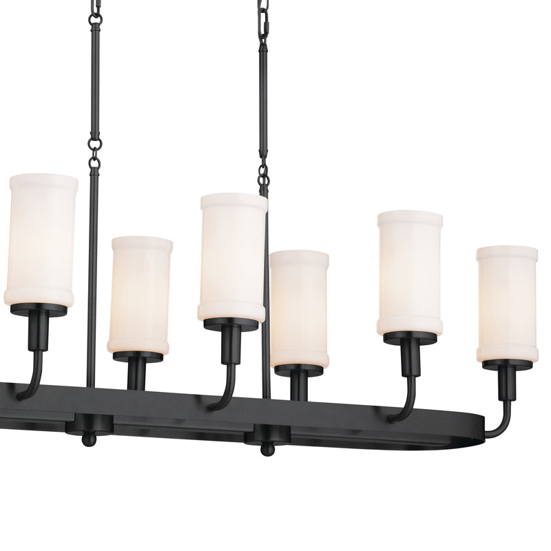 Kichler 52453BKT Eight Light Linear Chandelier, Textured Black (5)