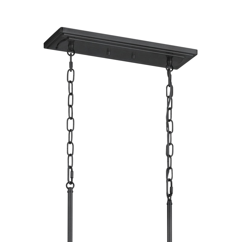 Kichler 52453BKT Eight Light Linear Chandelier, Textured Black (6)