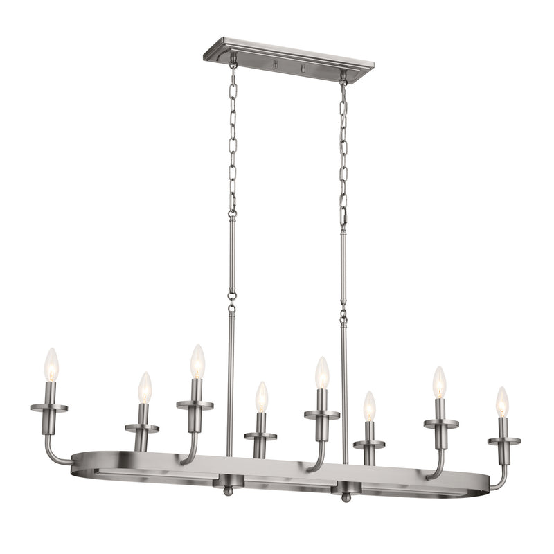 Kichler 52453CLP Eight Light Linear Chandelier, Classic Pewter (2)