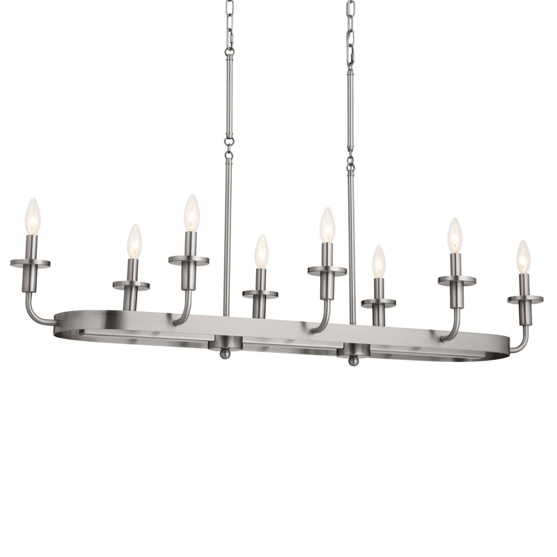Kichler 52453CLP Eight Light Linear Chandelier, Classic Pewter (4)