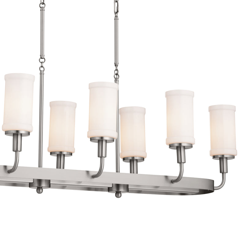 Kichler 52453CLP Eight Light Linear Chandelier, Classic Pewter (5)