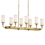 Kichler 52453NBR Eight Light Linear Chandelier, Natural Brass (2)