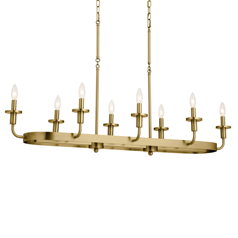 Kichler 52453NBR Eight Light Linear Chandelier, Natural Brass (4)