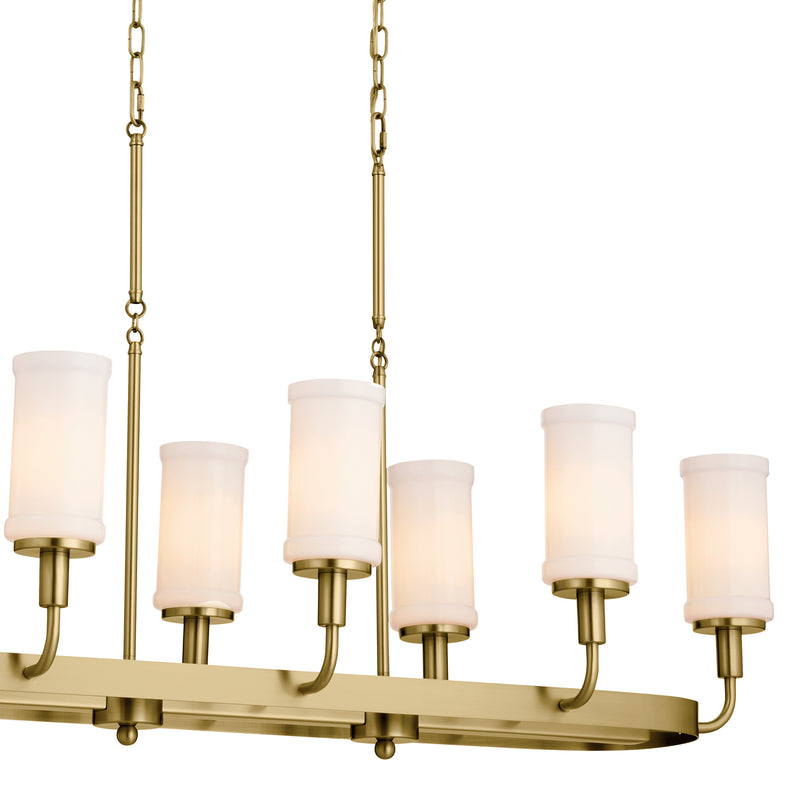 Kichler 52453NBR Eight Light Linear Chandelier, Natural Brass (6)