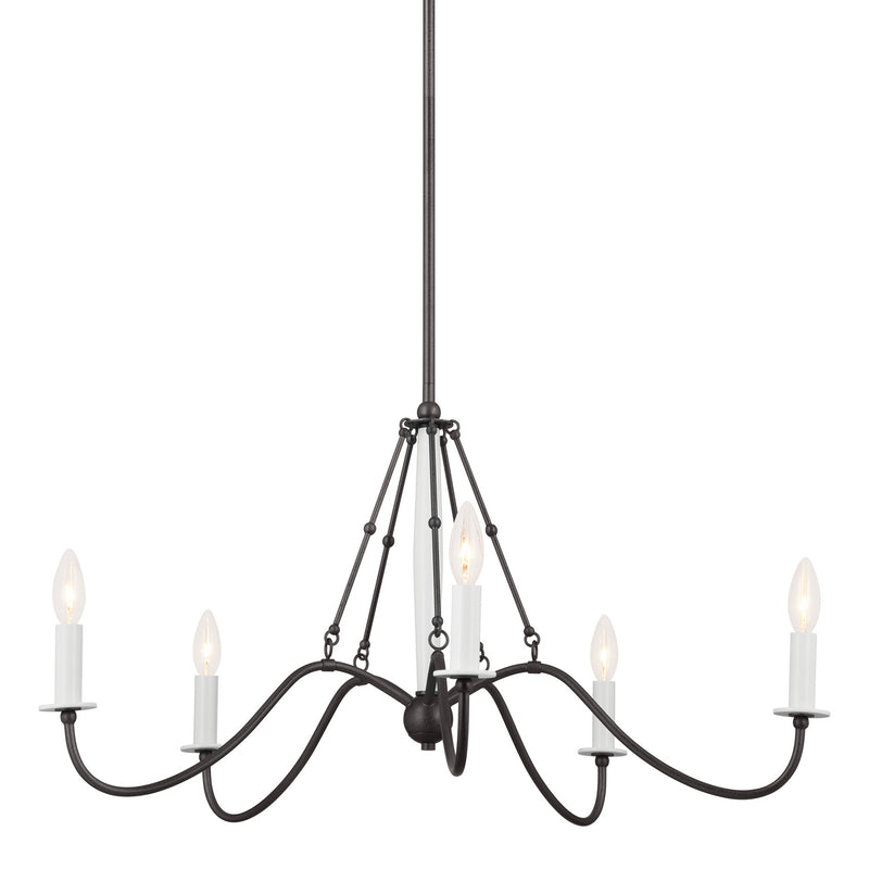 Kichler 52455AVI Five Light Chandelier, Anvil Iron (2)