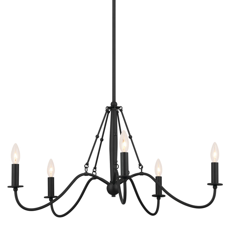 Kichler 52455BKT Five Light Chandelier, Textured Black (2)