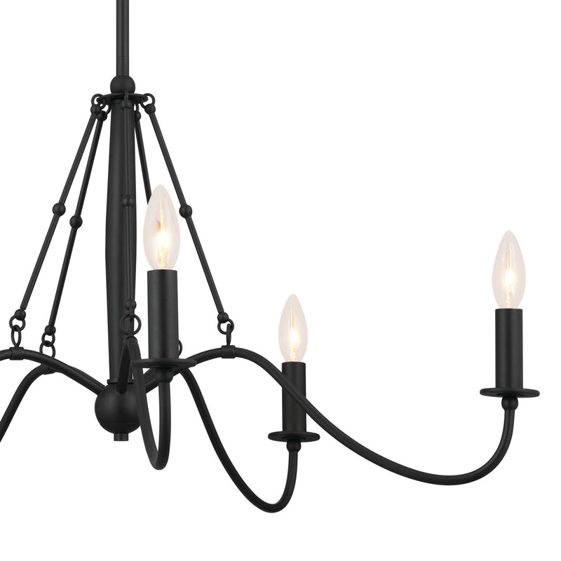 Kichler 52455BKT Five Light Chandelier, Textured Black (3)