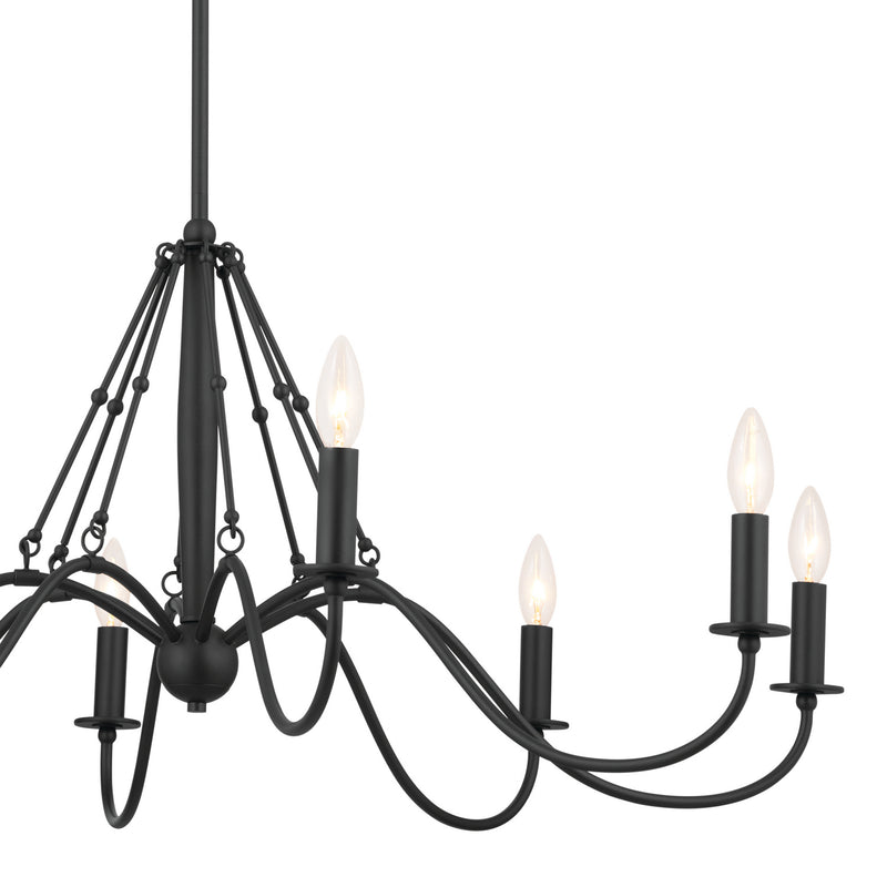 Kichler 52456BKT Eight Light Chandelier, Textured Black (3)