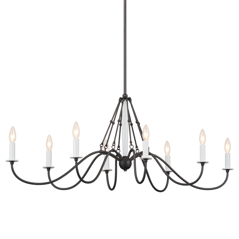 Kichler 52457AVI Eight Light Linear Chandelier, Anvil Iron (2)