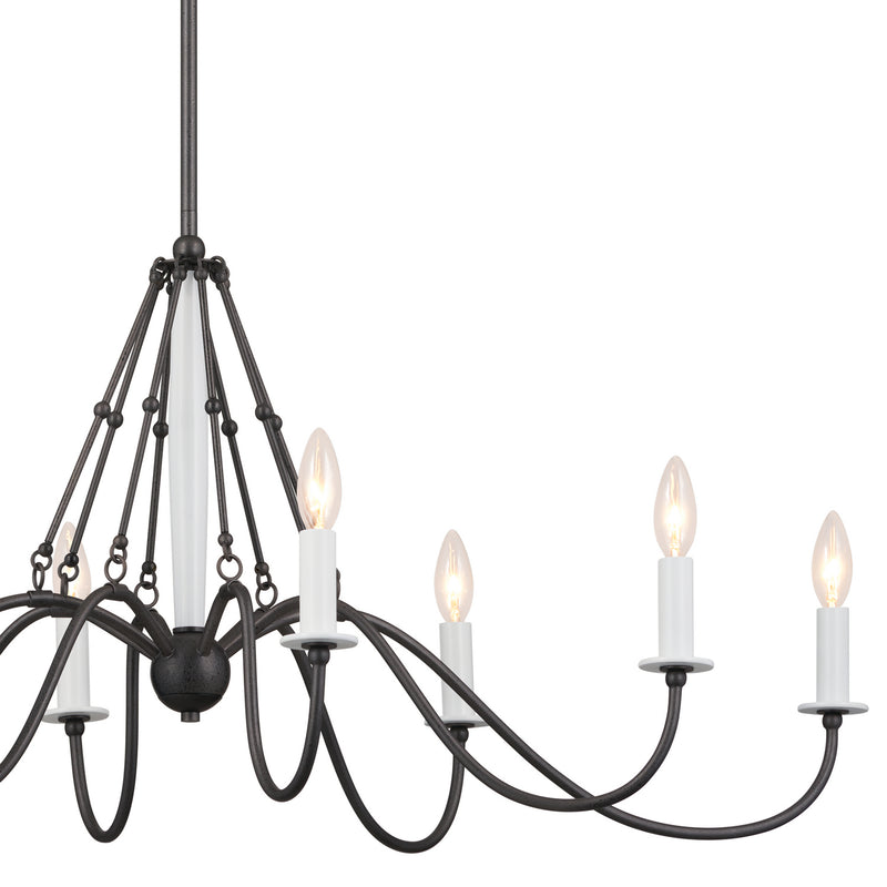 Kichler 52457AVI Eight Light Linear Chandelier, Anvil Iron (3)