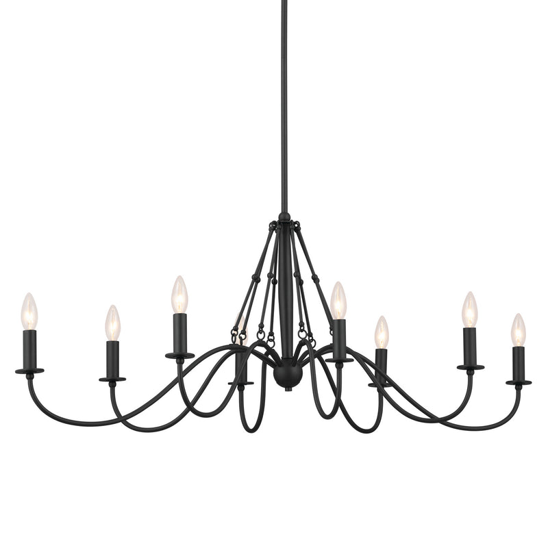 Kichler 52457BKT Eight Light Linear Chandelier, Textured Black (2)