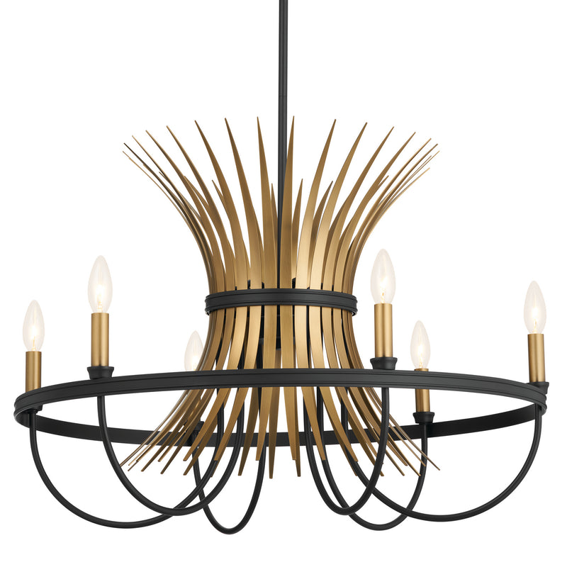 Kichler 52458BK Six Light Chandelier, Black (2)