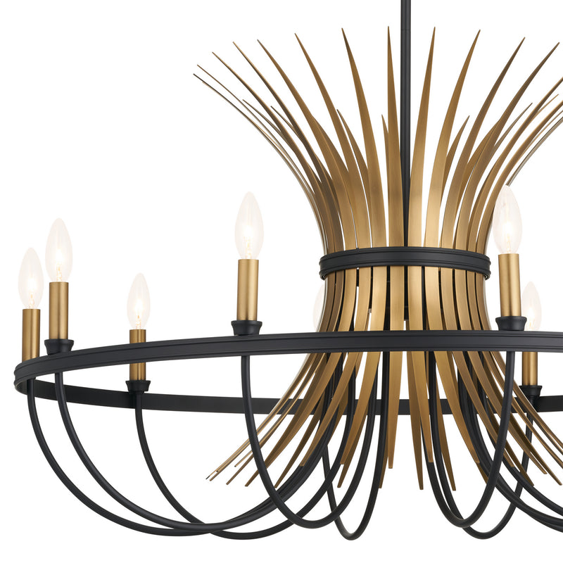 Kichler 52459BK Ten Light Chandelier, Black (3)