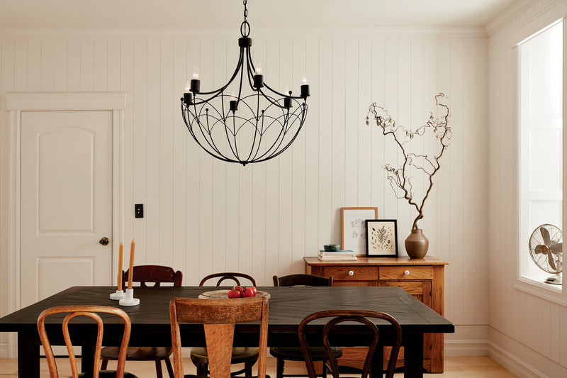 Kichler 52462BKT Six Light Chandelier, Textured Black (3)