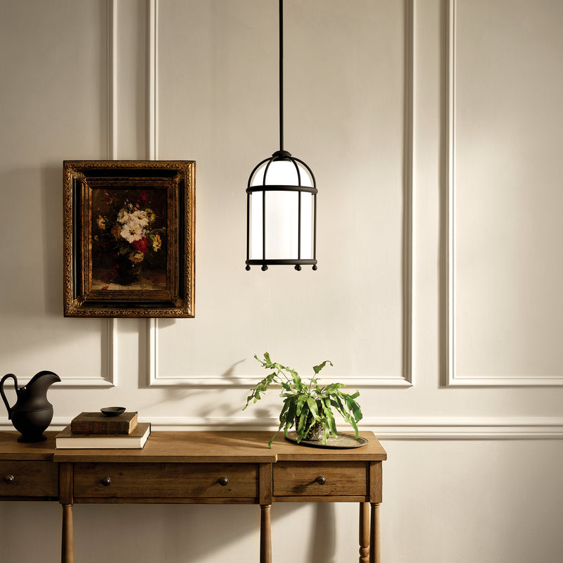 Kichler 52464BKT One Light Pendant, Textured Black (2)
