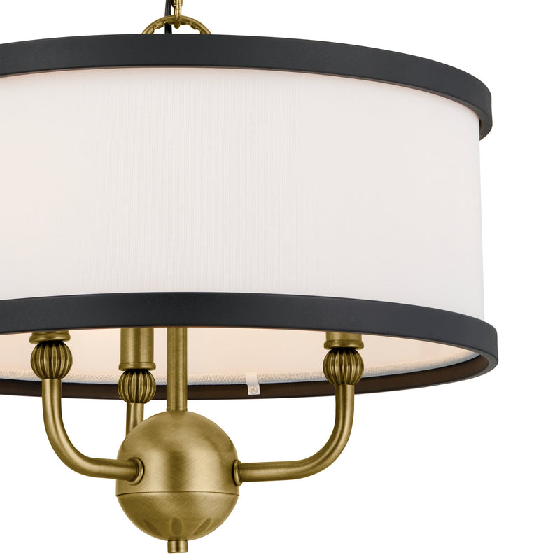 Kichler 52465NBR Three Light Chandelier/Semi Flush, Natural Brass (3)