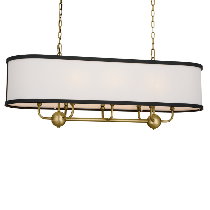 Kichler 52467NBR Eight Light Linear Chandelier, Natural Brass (2)