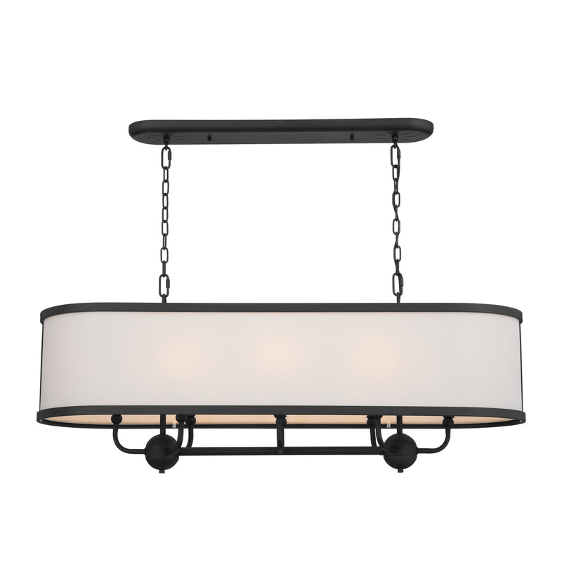 Kichler 52467BKT Eight Light Linear Chandelier, Textured Black (3)