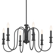 Kichler 52470BK Six Light Chandelier, Black (2)