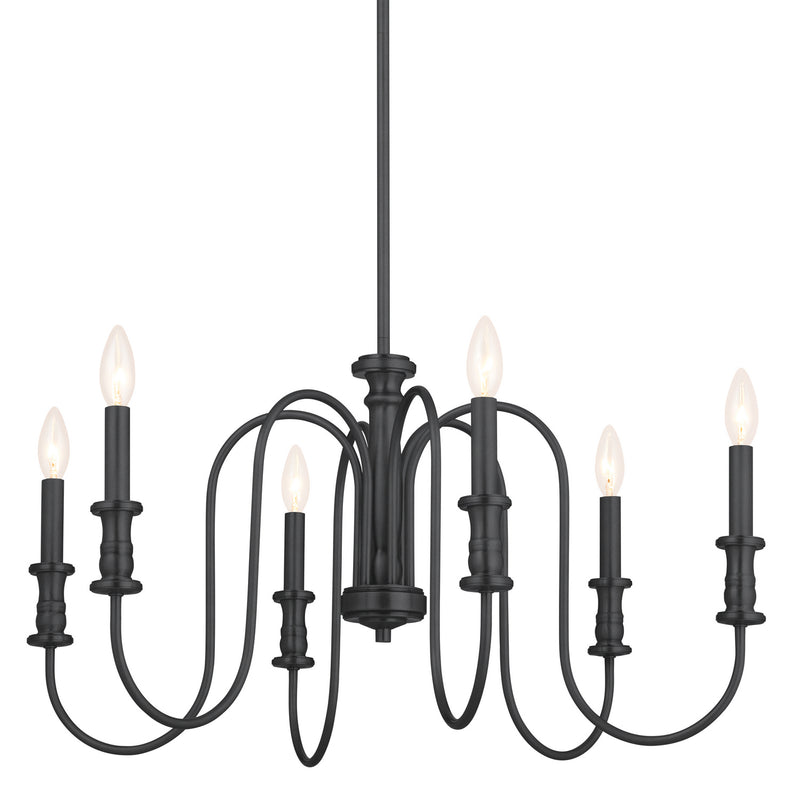 Kichler 52470BK Six Light Chandelier, Black (2)