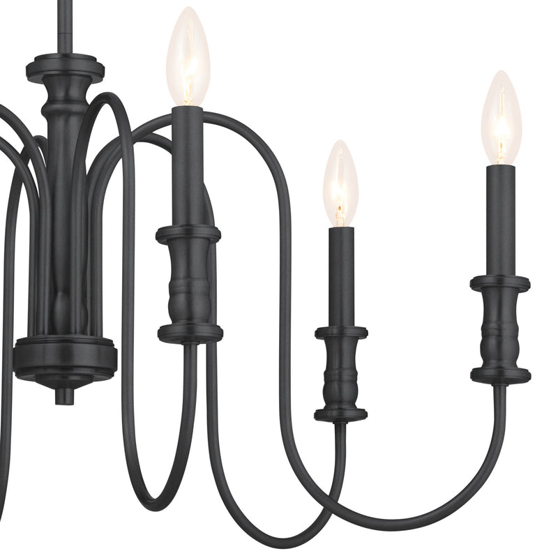 Kichler 52470BK Six Light Chandelier, Black (3)