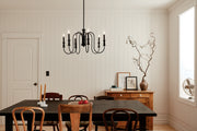 Kichler 52470BK Six Light Chandelier, Black (6)