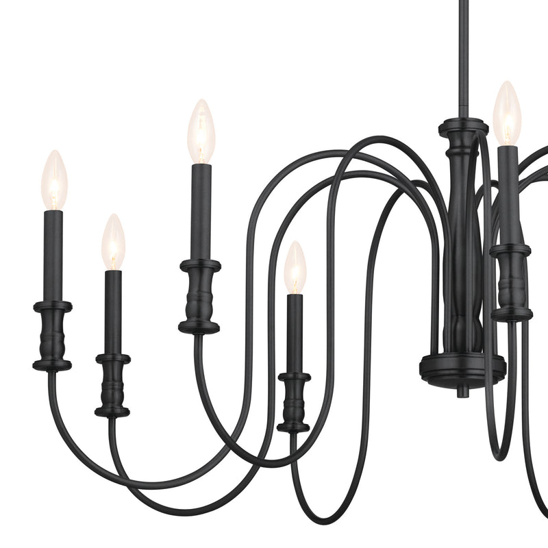 Kichler 52471BK Nine Light Chandelier, Black (3)