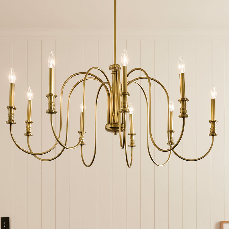 Kichler 52471NBR Nine Light Chandelier, Natural Brass (5)