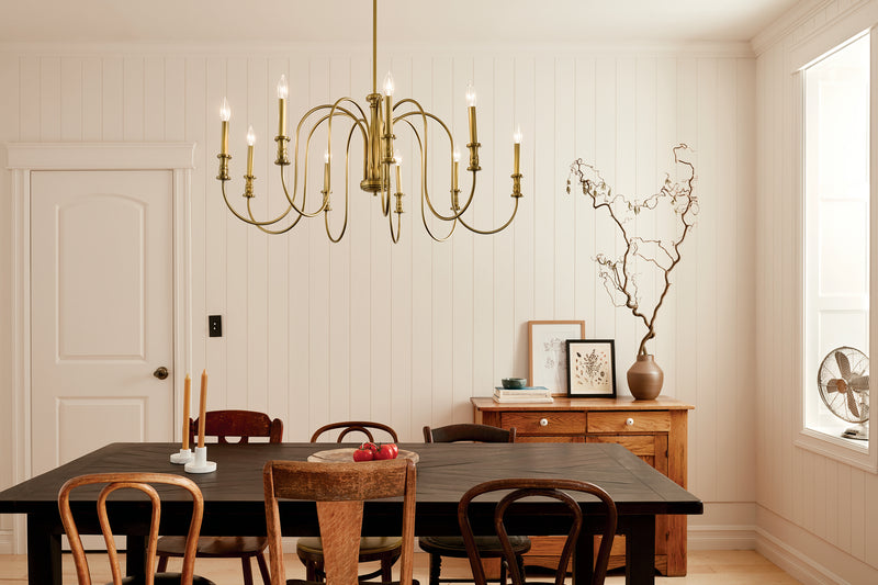 Kichler 52471NBR Nine Light Chandelier, Natural Brass (6)
