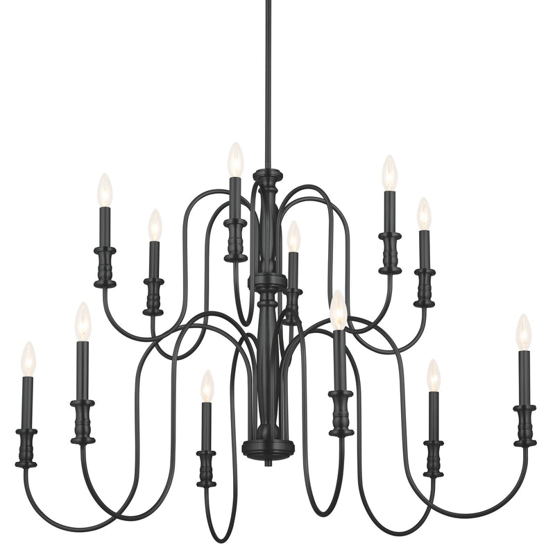 Kichler 52472BK 12 Light Chandelier, Black (2)