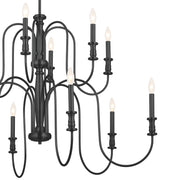 Kichler 52472BK 12 Light Chandelier, Black (3)