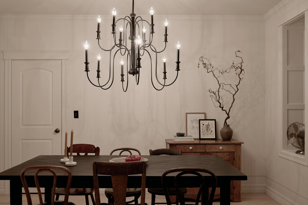 Kichler 52472BK Karthe 12 Light Chandelier, Black Alternate Image 6.jpg