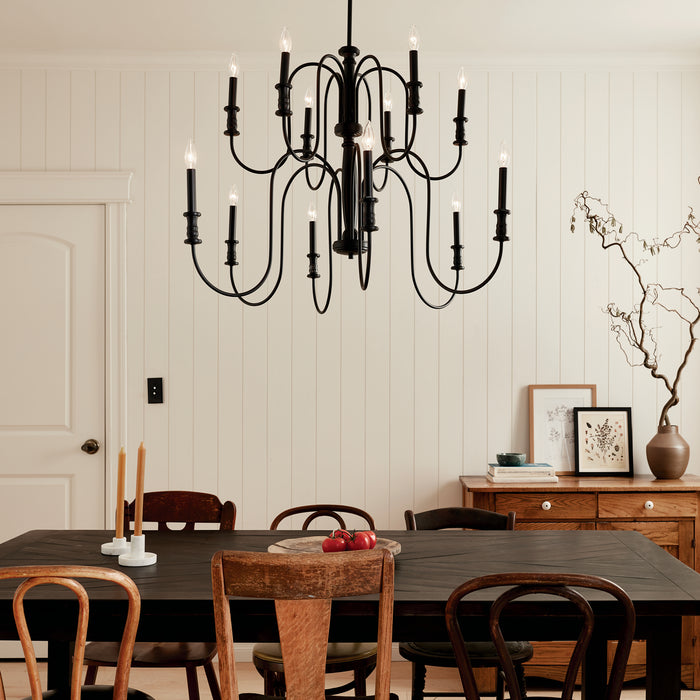 Kichler 52472BK Karthe 12 Light Chandelier, Black Alternate Image 7.jpg