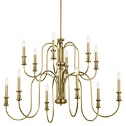 Kichler 52472NBR 12 Light Chandelier, Natural Brass (2)