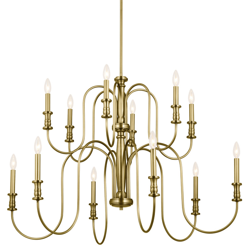 Kichler 52472NBR 12 Light Chandelier, Natural Brass (2)