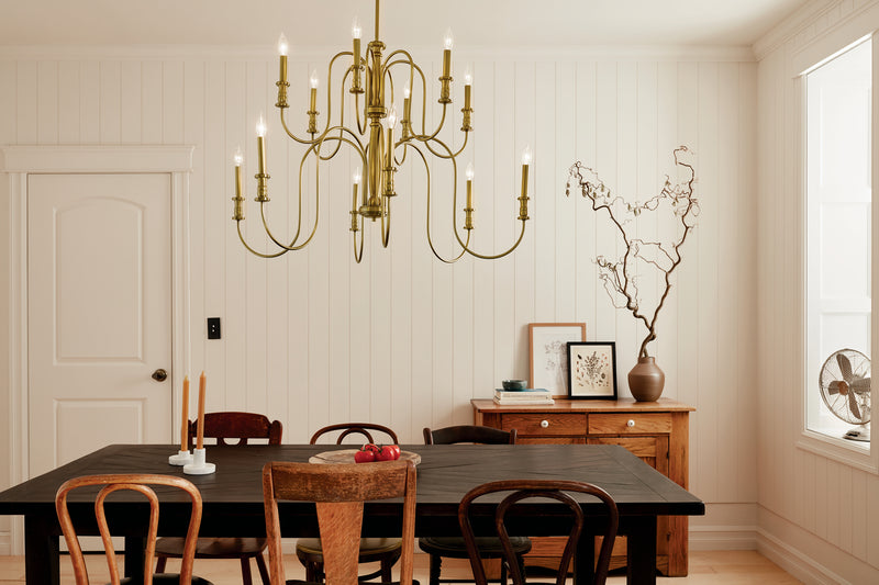 Kichler 52472NBR 12 Light Chandelier, Natural Brass (6)