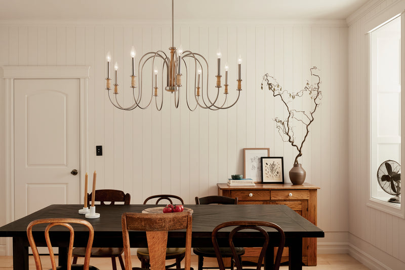 Kichler 52471NI Nine Light Chandelier, Brushed Nickel (6)