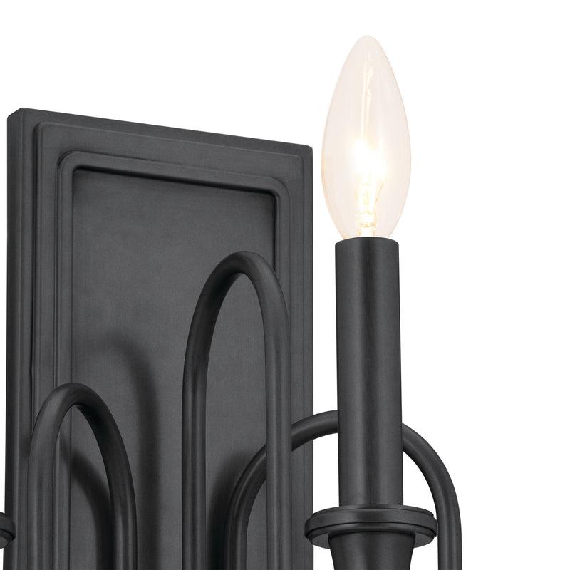 Kichler 52473BK Three Light Wall Sconce, Black (4)