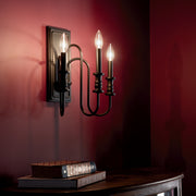 Kichler 52473BK Three Light Wall Sconce, Black (6)