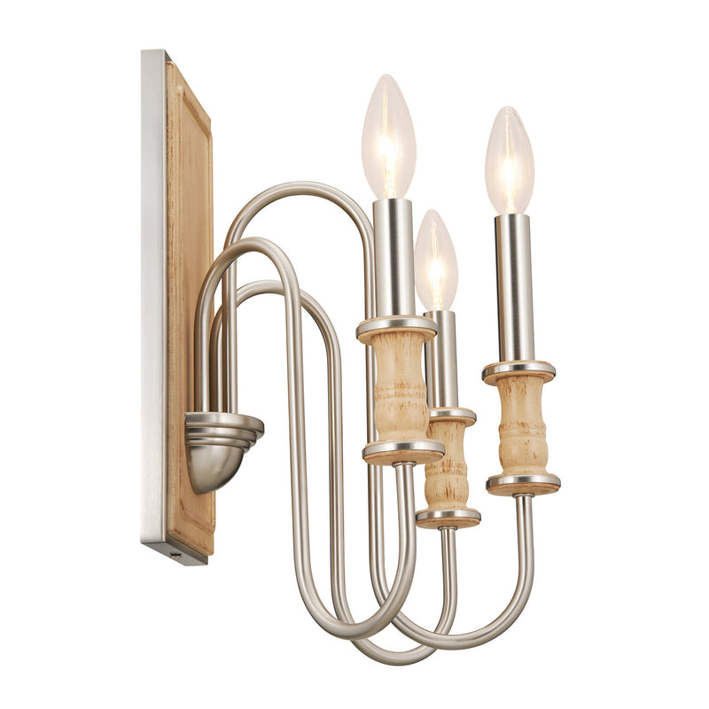 Kichler 52473NI Three Light Wall Sconce, Brushed Nickel (3)