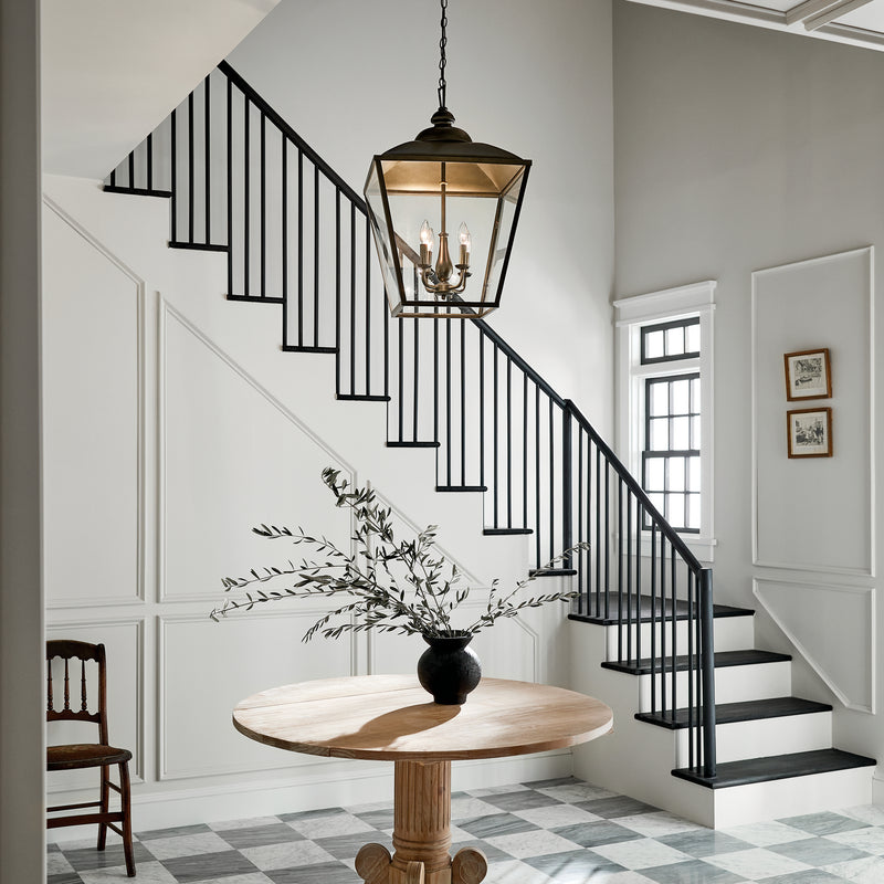 Kichler 52475CHZ Four Light Foyer Pendant, Character Bronze (6)
