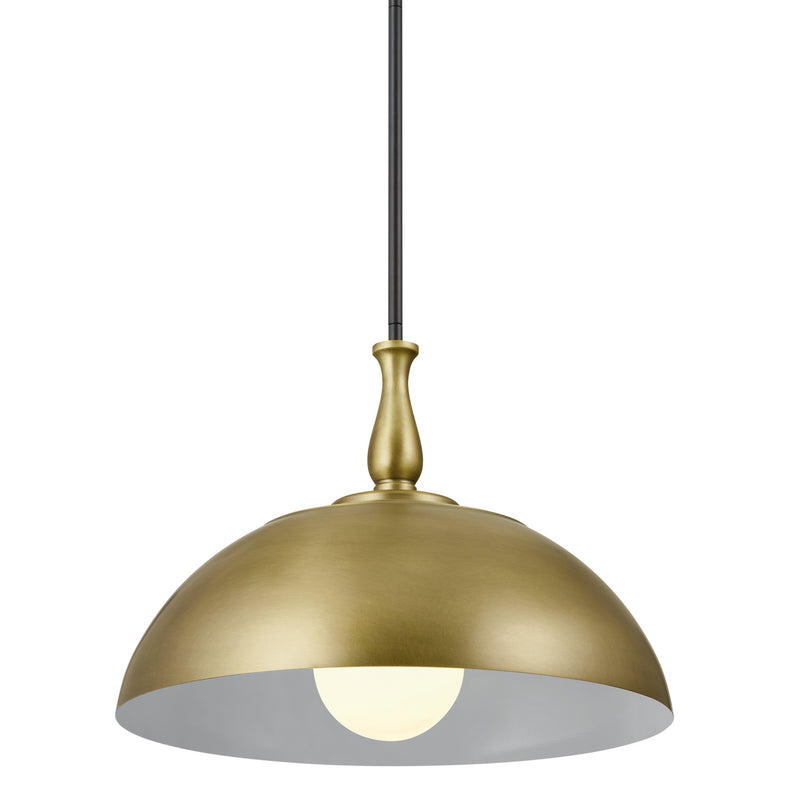 Kichler 52477NBR One Light Pendant, Natural Brass (2)