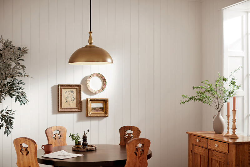 Kichler 52477NBR One Light Pendant, Natural Brass (6)