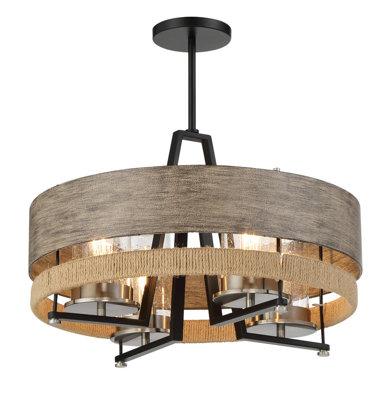 Minka-Lavery 2764-733 Silver Creek Four Light Convertible Pendant, Stone Grey, Coal & Brushed Nickel Alternate Image.jpg